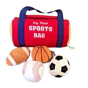 Baby Gund My First Sports Bag Plush Toys Basketball Soccer Football Baseball